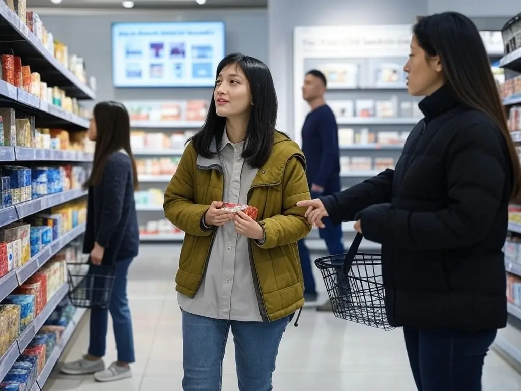 Person focused on evaluating purchase options online